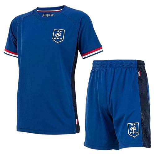 FFF - Maillot &amp; Short de Foot Equipe de France Enfant '2 Etoiles' - Bleu