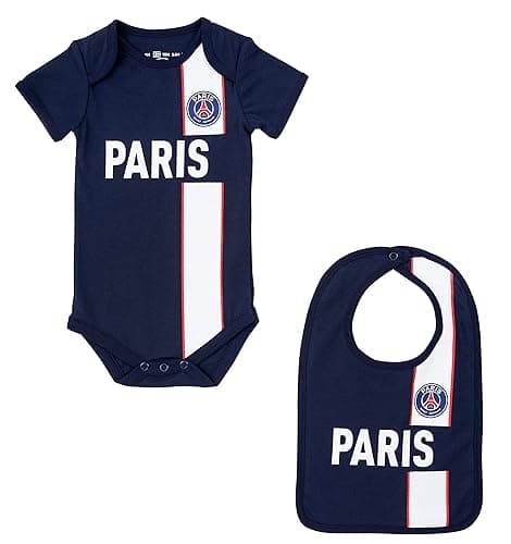 PARIS SAINT GERMAIN Body + Bavoir bébé PSG - Maillot Fly Emirates - Collection Officielle